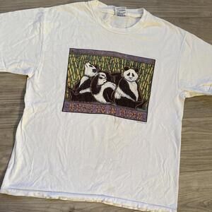 Vintage 90s Bear Us In Mind Planet Grunge Surf Skate T Shirt Endangered Panda L